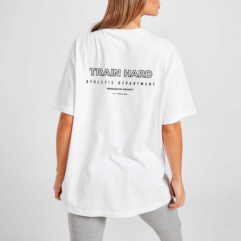 CAMISETA MUJER BLANCA OVERSIZE TH